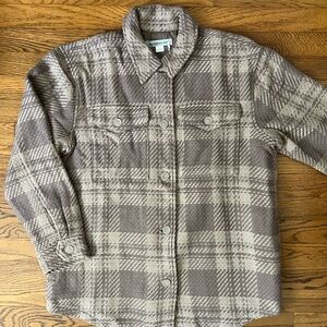 Outerknown Cloud Weave Plaid Jacket Shacket Button Down L NWT Women